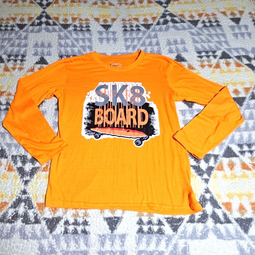 SK8 BOARD Long Sleeve Orange T-shirt
